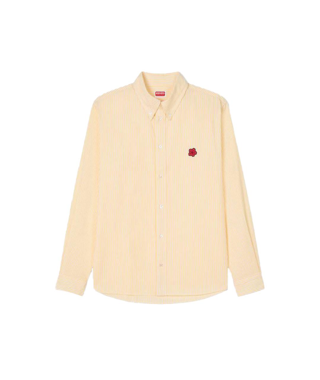 KENZO Желтая хлопковая кэжуал рубашка, фото 1