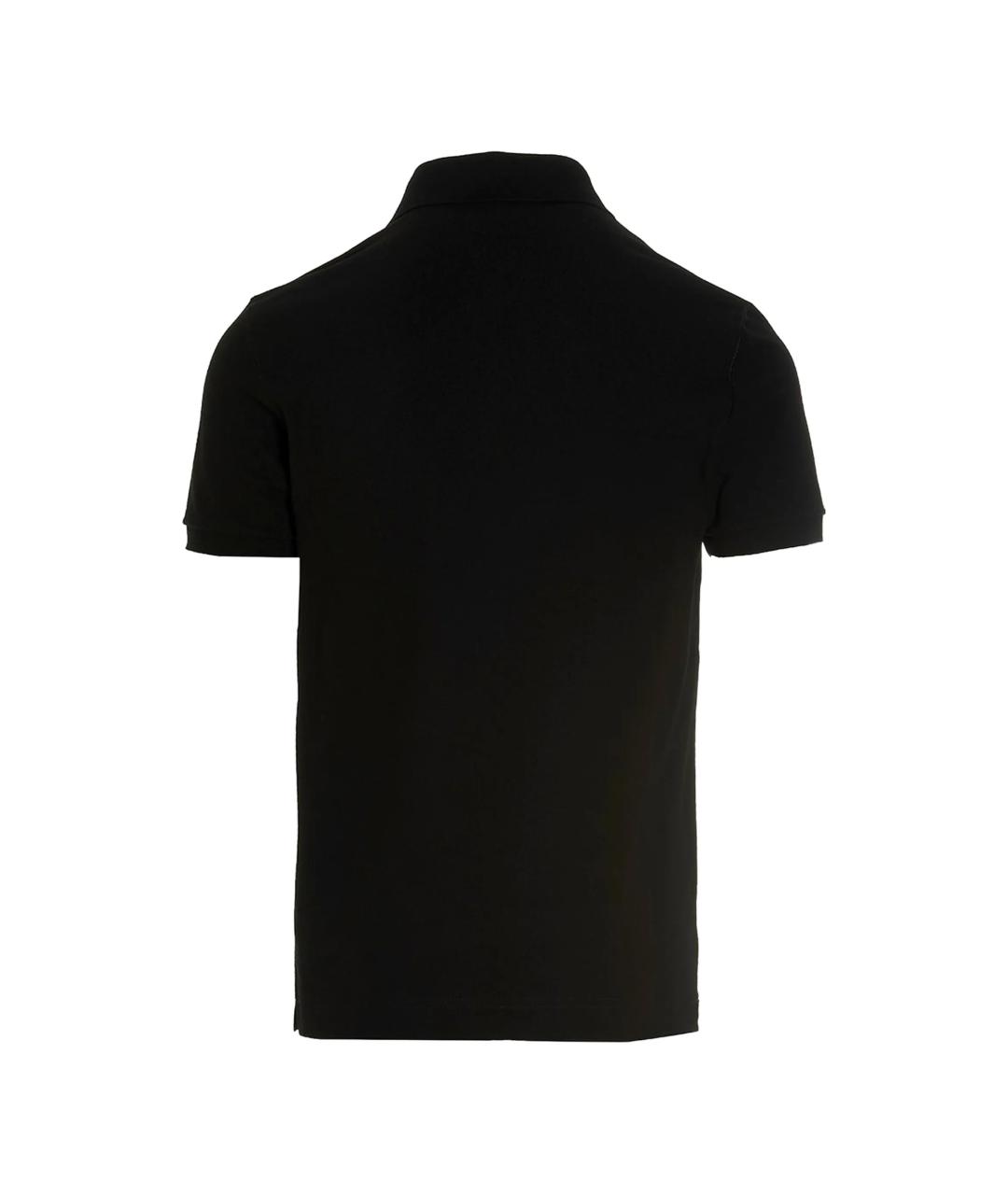 DOLCE&GABBANA Черное хлопковое поло с коротким рукавом, фото 2