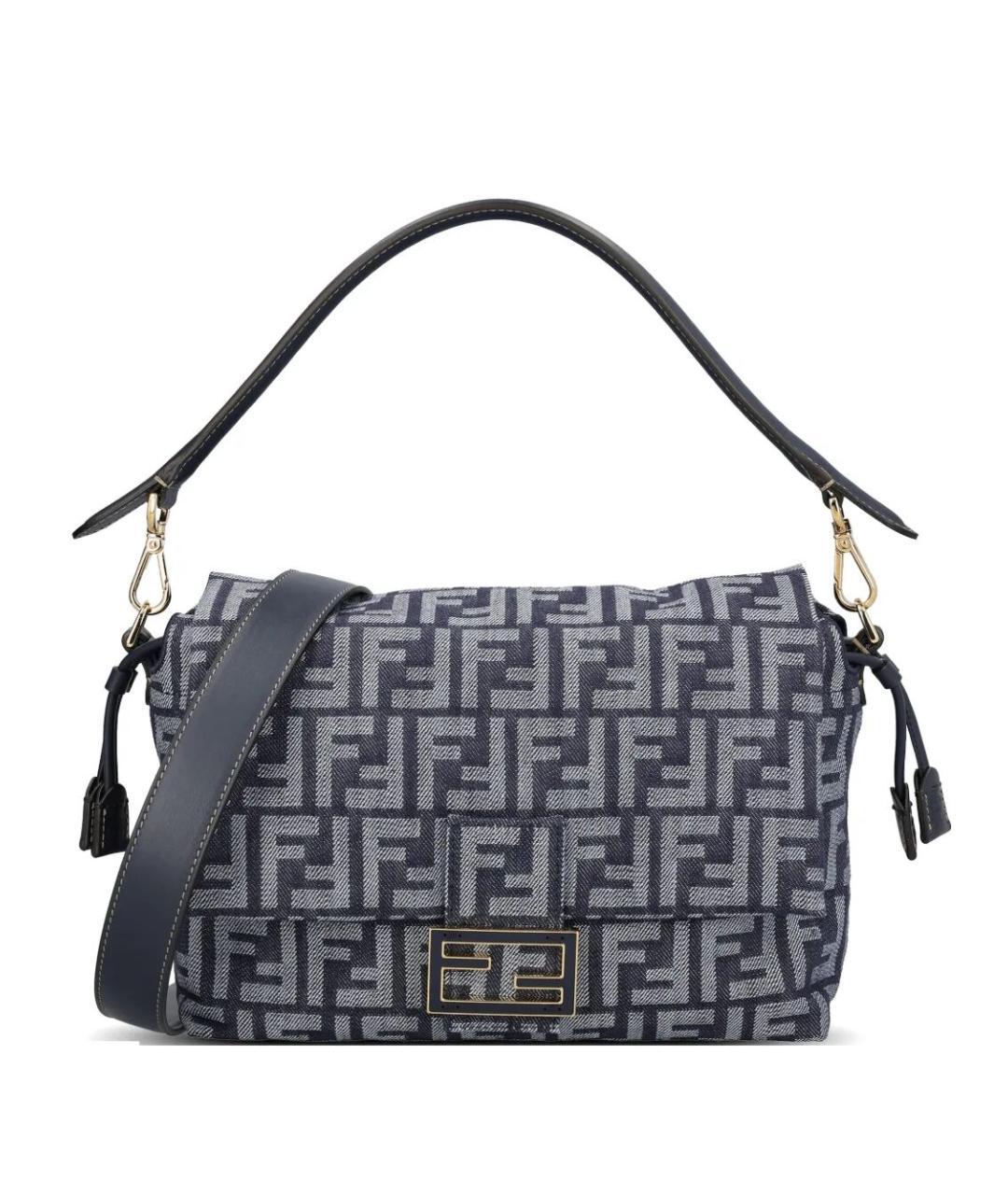 FENDI Синяя хлопковая сумка через плечо, фото 1