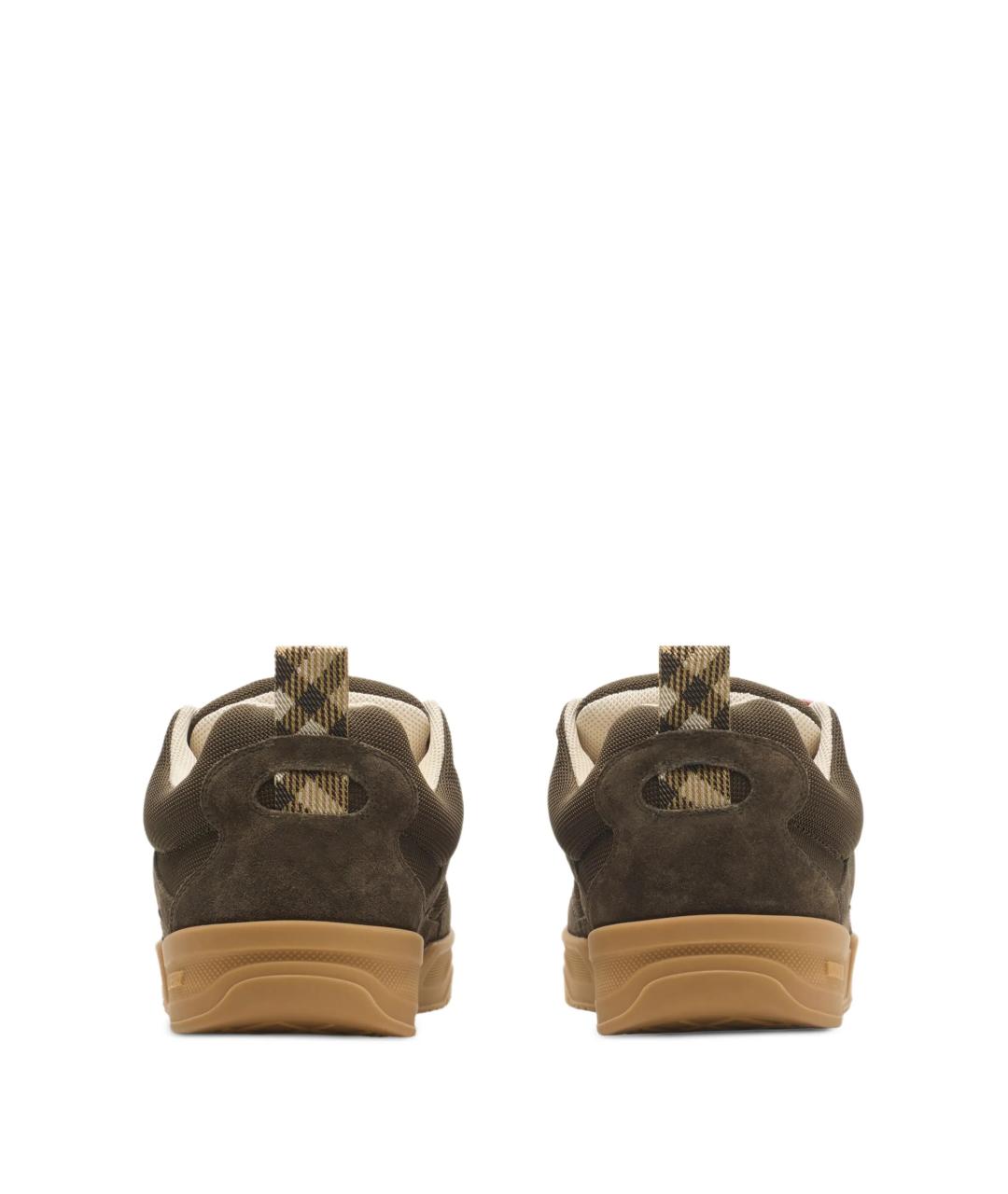 BURBERRY Коричневые замшевые низкие кроссовки / кеды, фото 3