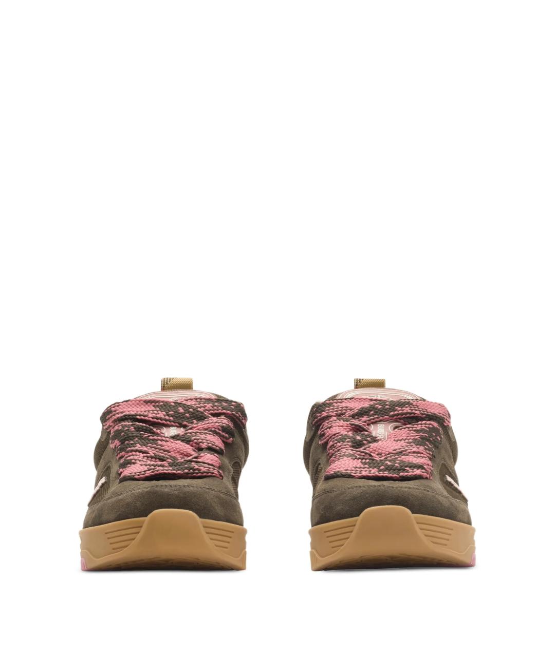 BURBERRY Коричневые замшевые низкие кроссовки / кеды, фото 2