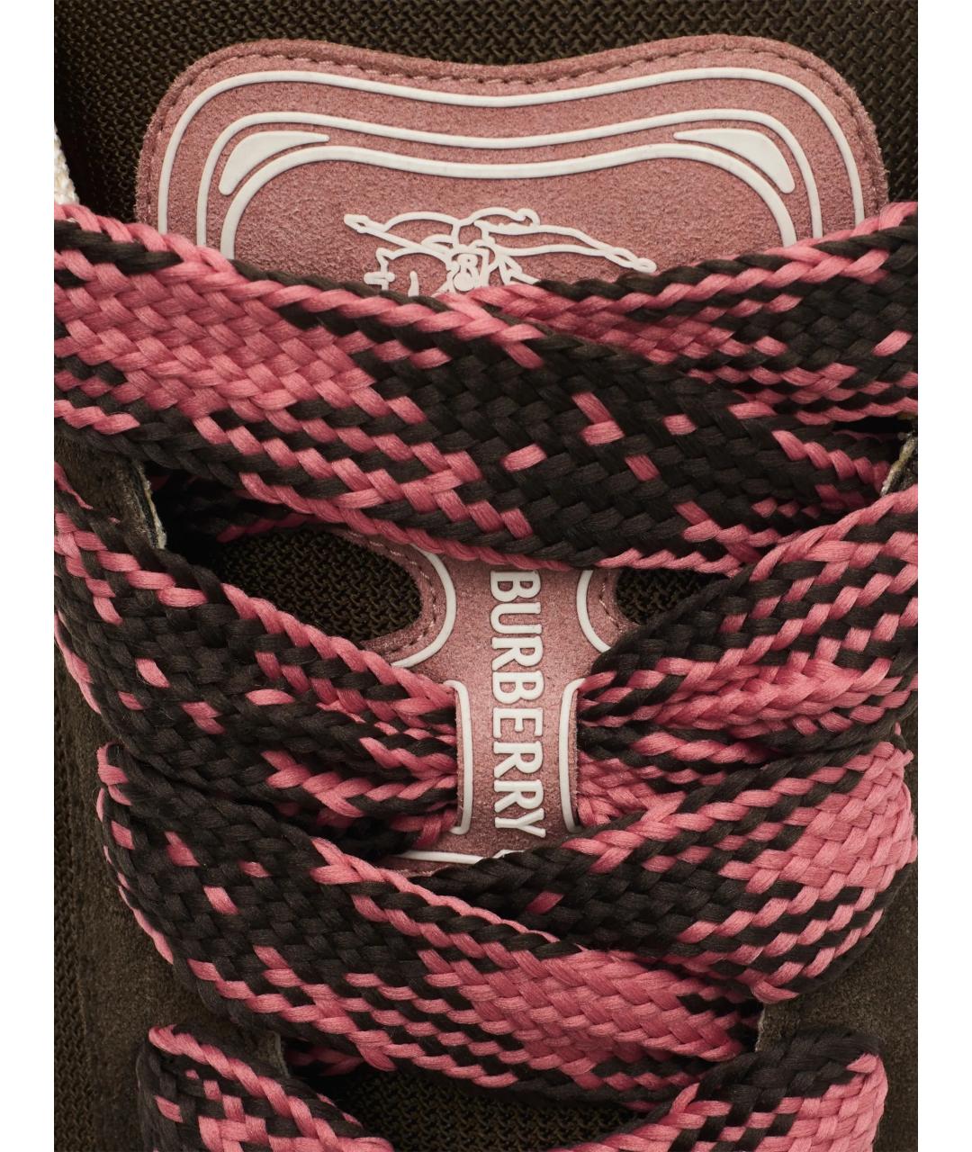 BURBERRY Коричневые замшевые низкие кроссовки / кеды, фото 5