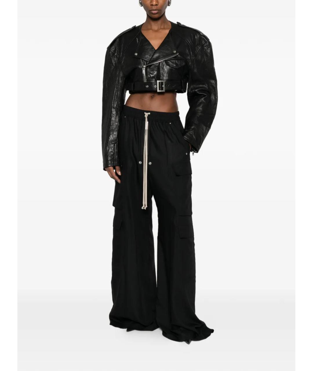 RICK OWENS Черная кожаная куртка, фото 2