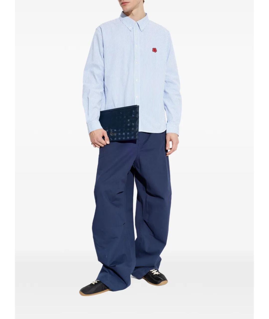 KENZO Синяя хлопковая кэжуал рубашка, фото 2