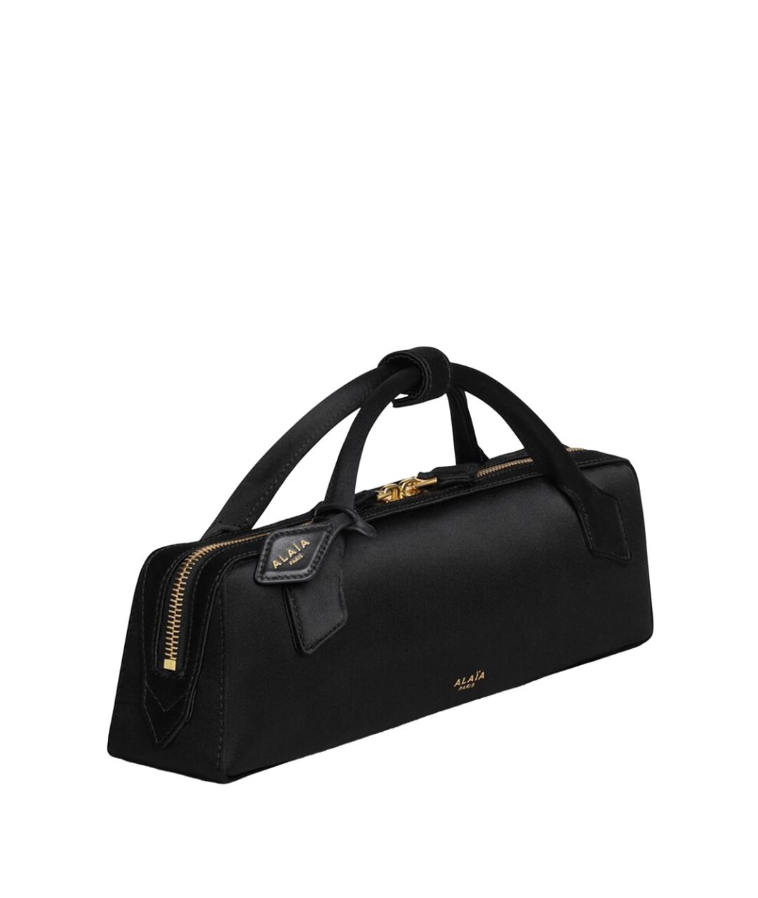 ALAIA Черная тканевая сумка с короткими ручками, фото 2