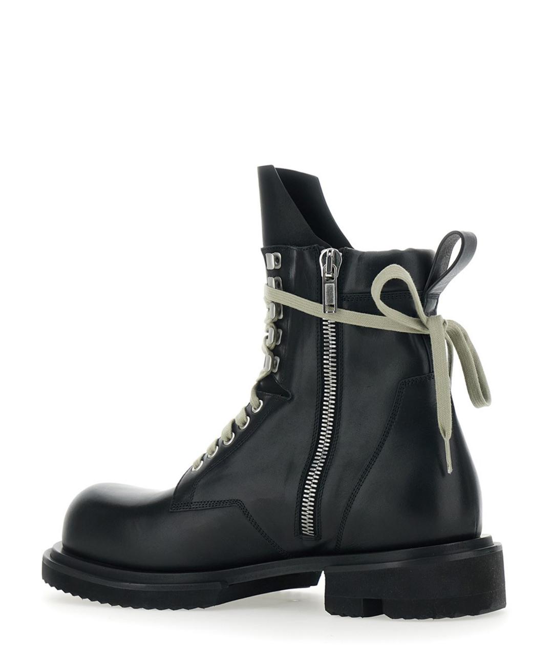 RICK OWENS Черные кожаные низкие ботинки, фото 3