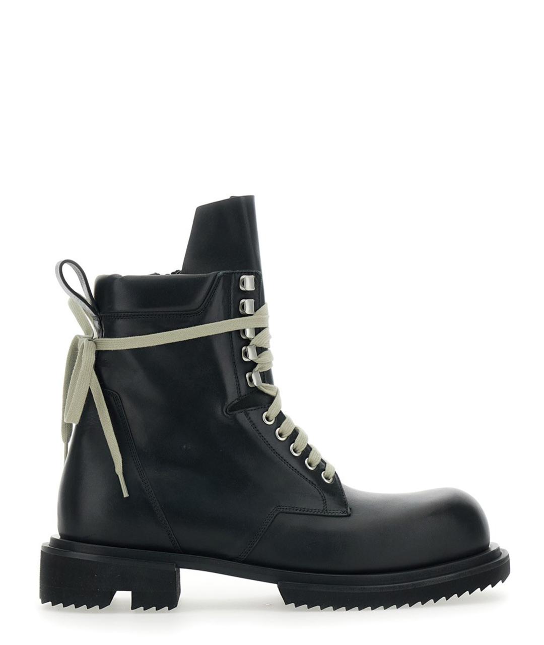 RICK OWENS Черные кожаные низкие ботинки, фото 1