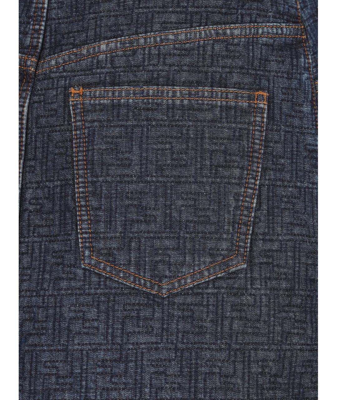 FENDI Темно-синяя деним юбка миди, фото 4