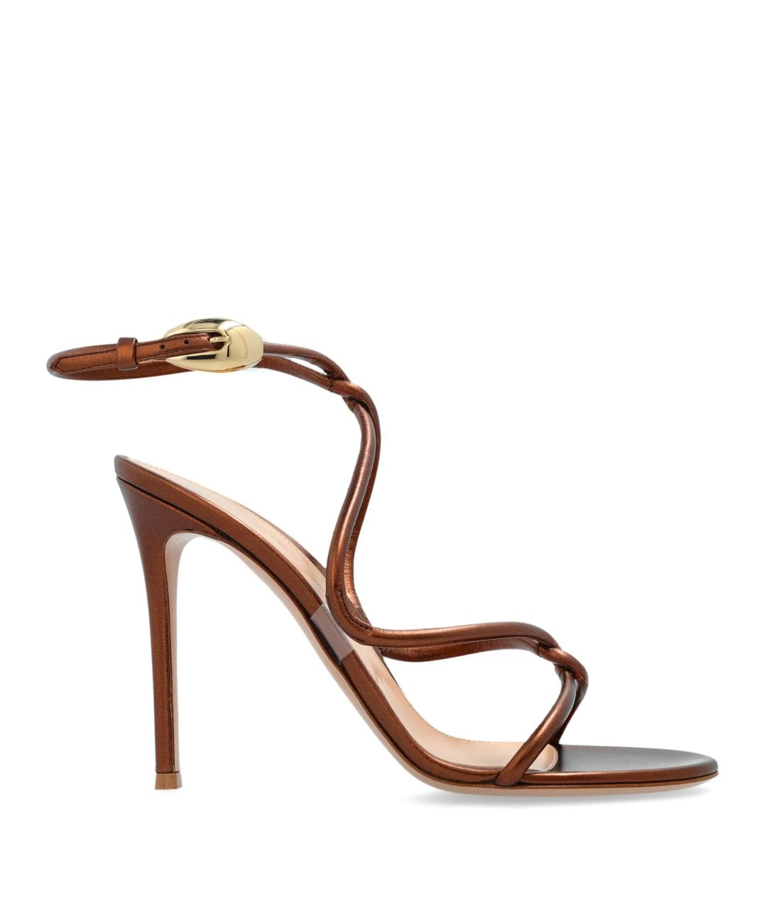 GIANVITO ROSSI Коричневые кожаные босоножки, фото 1