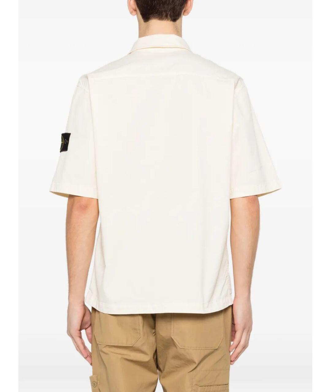 STONE ISLAND Белая хлопковая кэжуал рубашка, фото 3