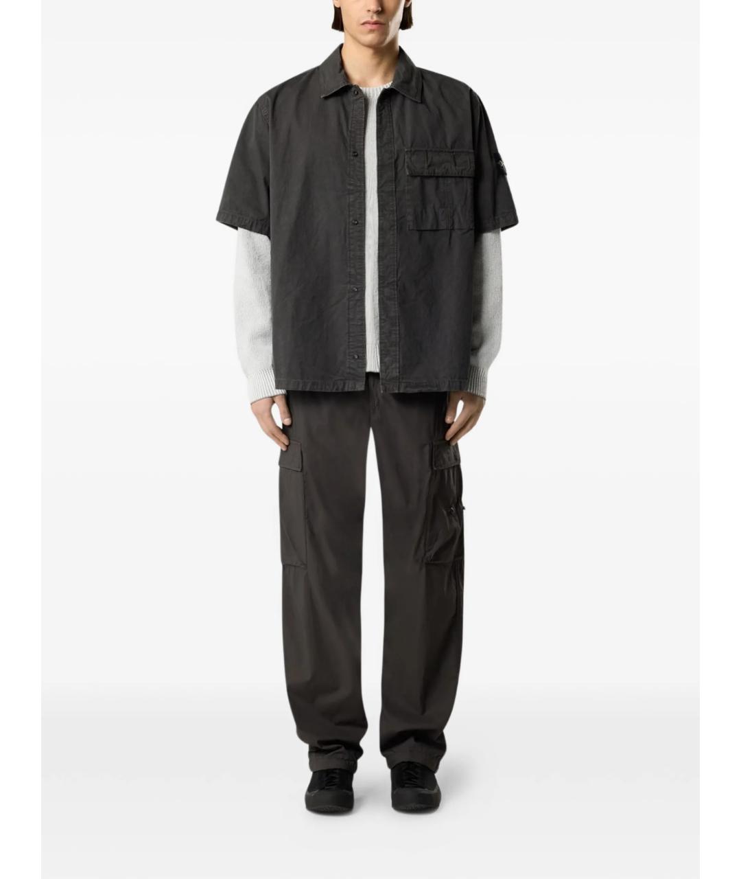 STONE ISLAND Серая хлопковая кэжуал рубашка, фото 2