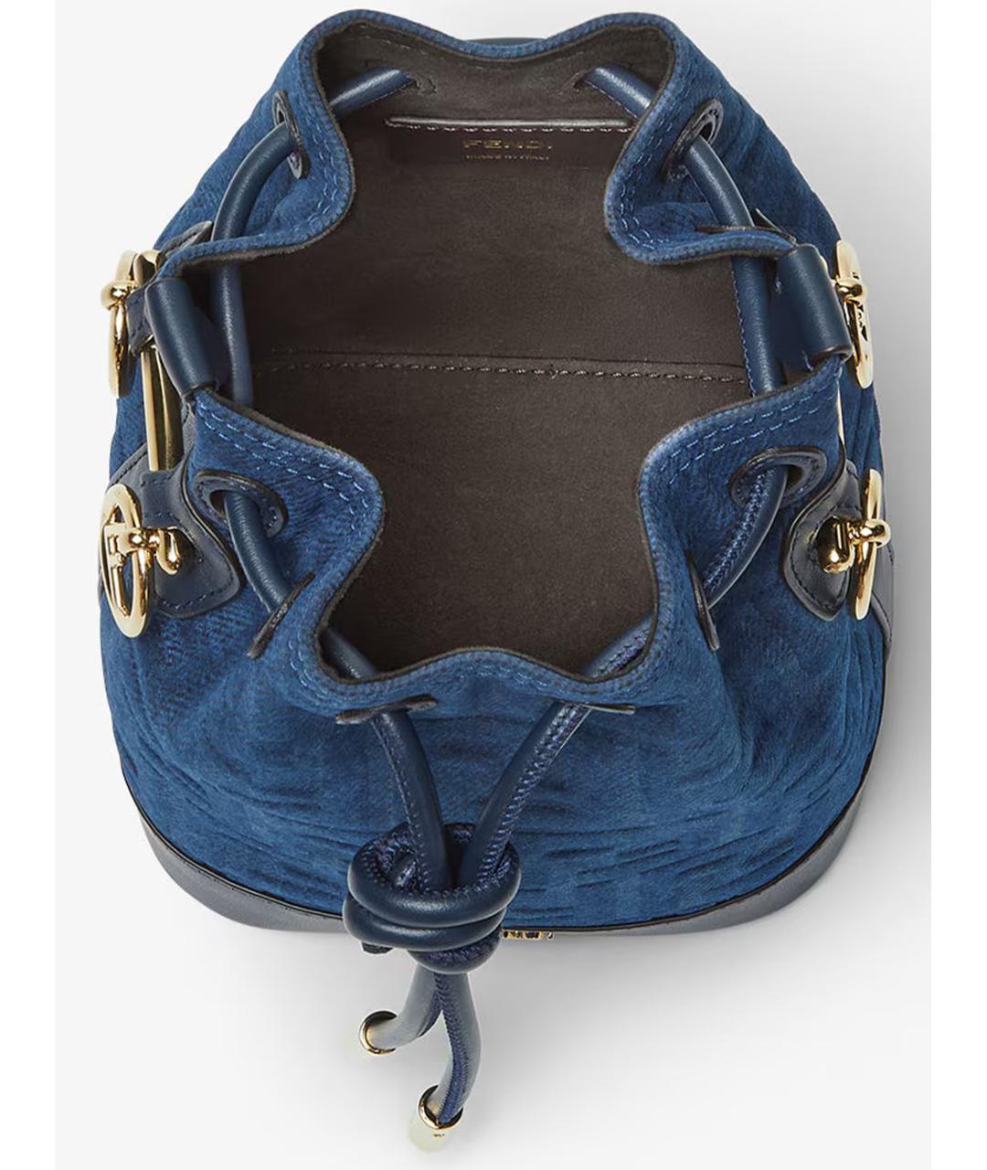 FENDI Синяя тканевая сумка через плечо, фото 4