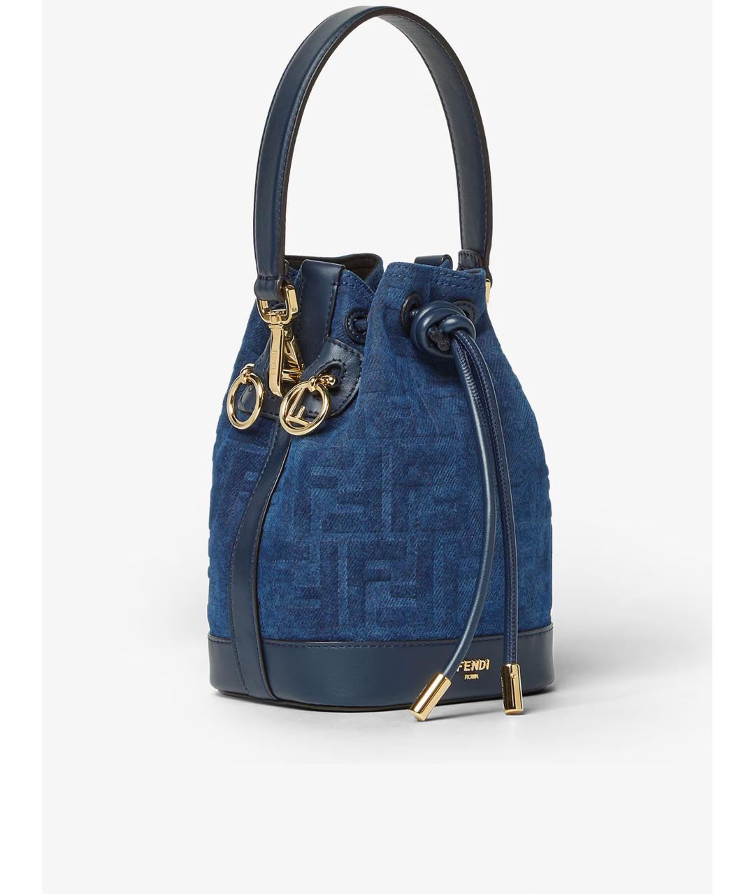 FENDI Синяя тканевая сумка через плечо, фото 2