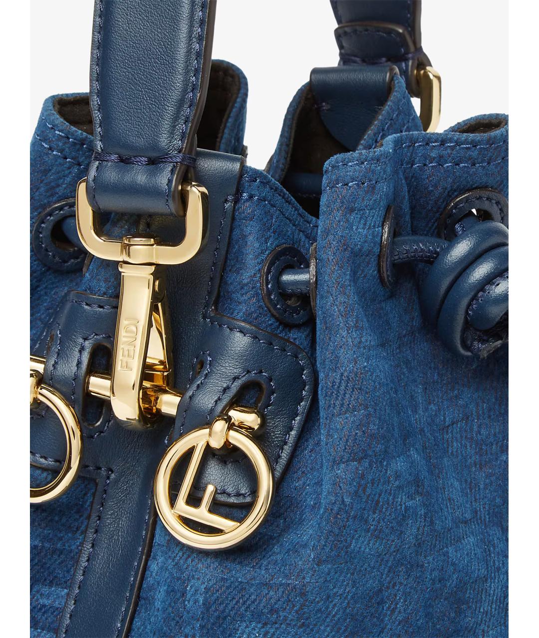 FENDI Синяя тканевая сумка через плечо, фото 5