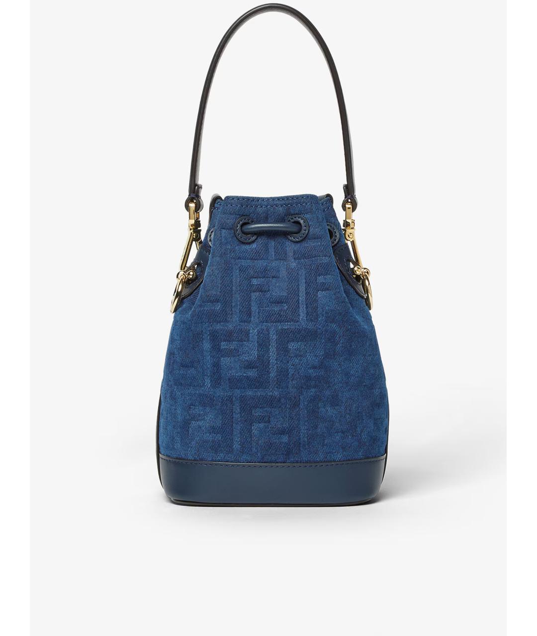 FENDI Синяя тканевая сумка через плечо, фото 3