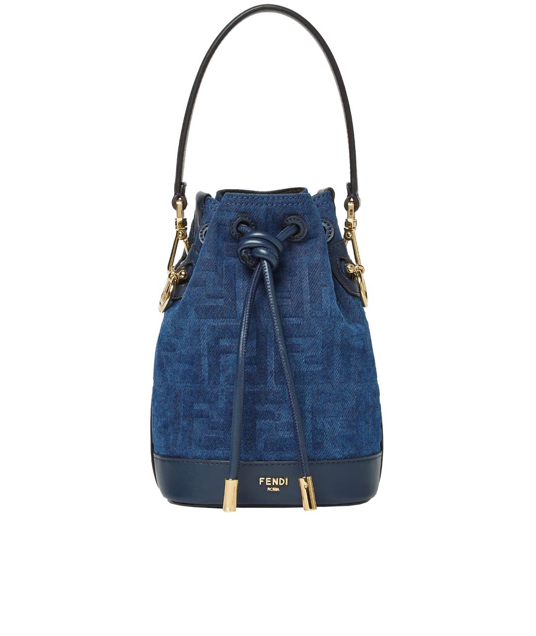 FENDI Синяя тканевая сумка через плечо, фото 1