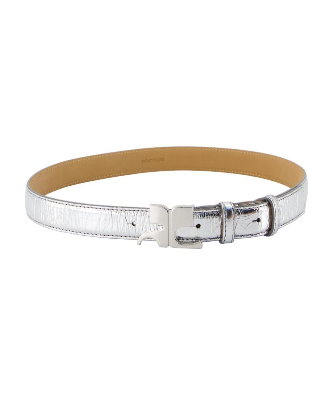 COURREGES Серебрянный кожаный ремень, фото 1