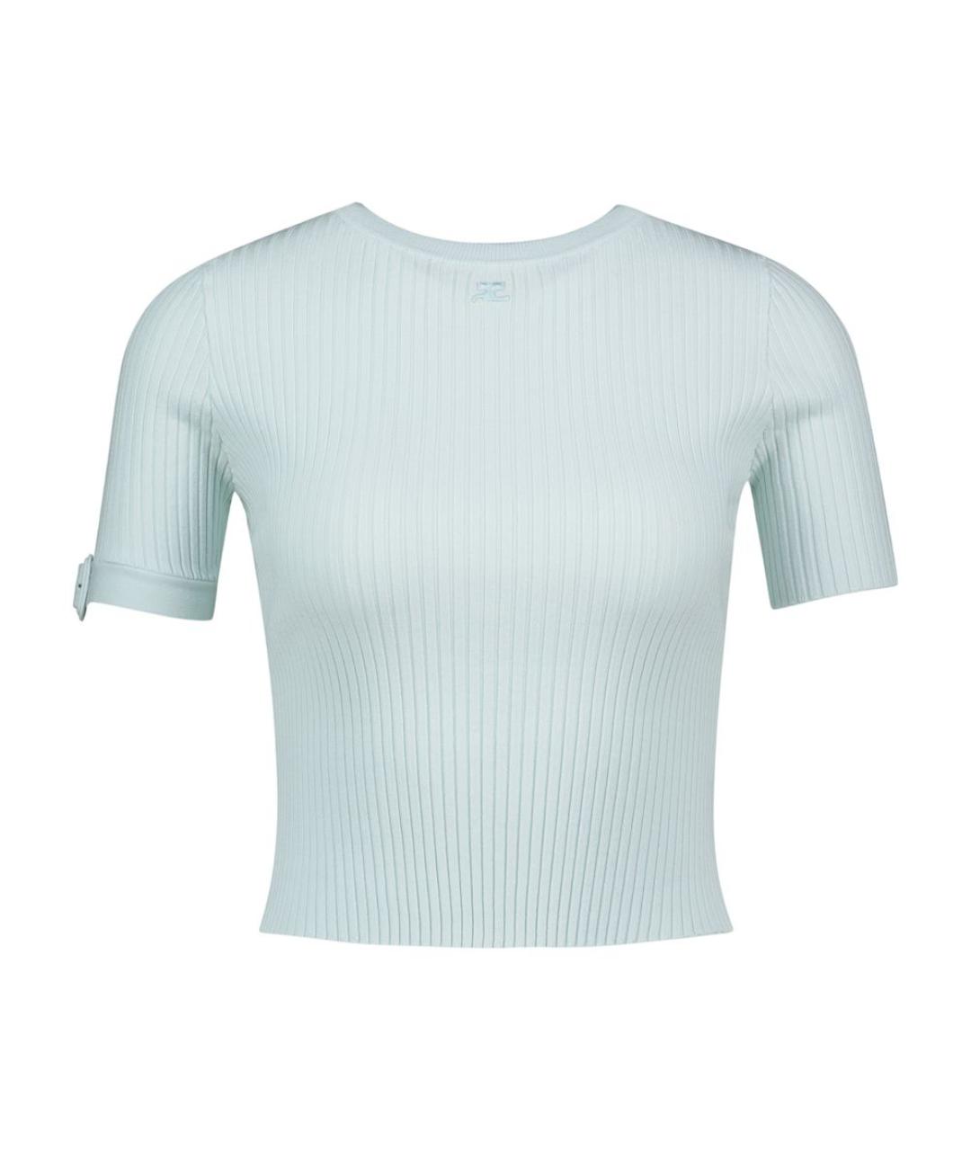 COURREGES Зеленая вискозная футболка, фото 1