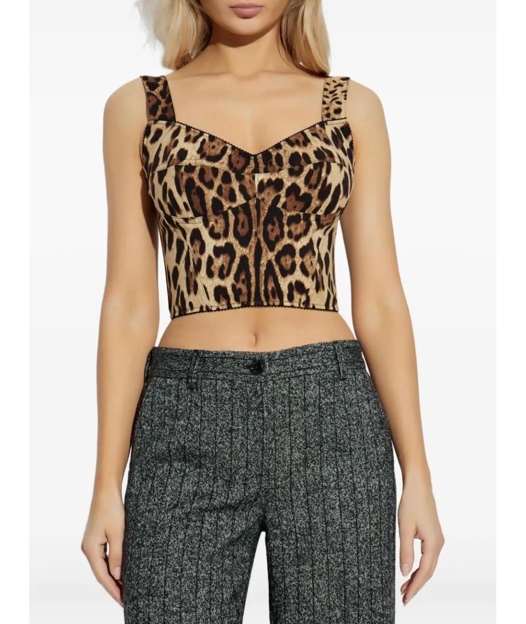 DOLCE&GABBANA Коричневая майка, фото 3