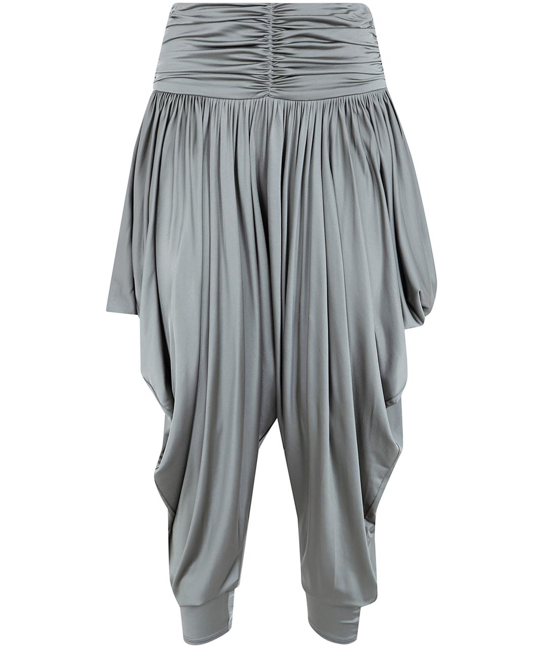 BALMAIN Зеленые вискозные брюки широкие, фото 1