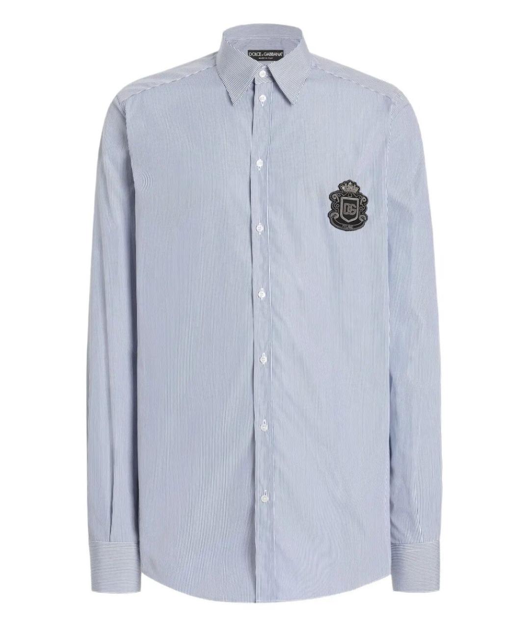 DOLCE&GABBANA Синяя хлопковая кэжуал рубашка, фото 1