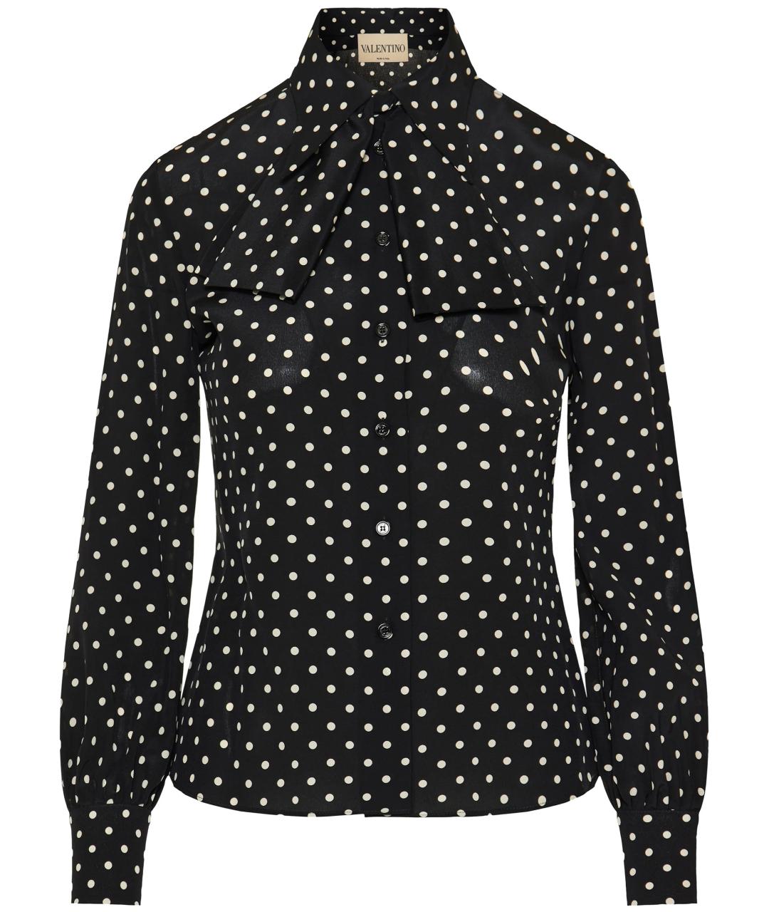 VALENTINO Черная шелковая блузы, фото 1