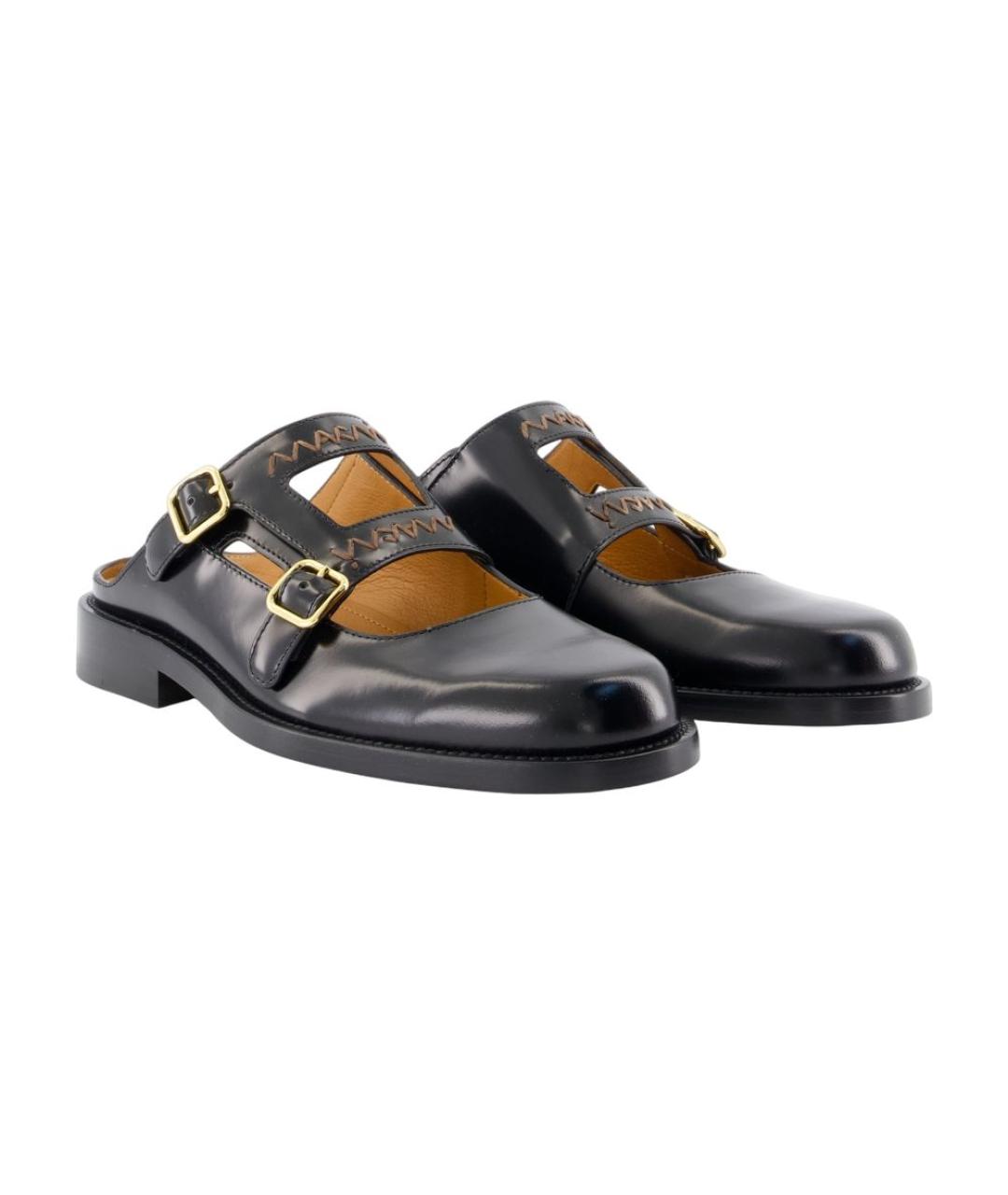 MARNI Черные кожаные мюли, фото 2