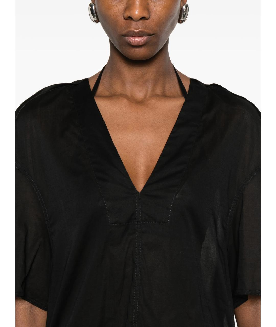 RICK OWENS Черная хлопковая футболка, фото 5