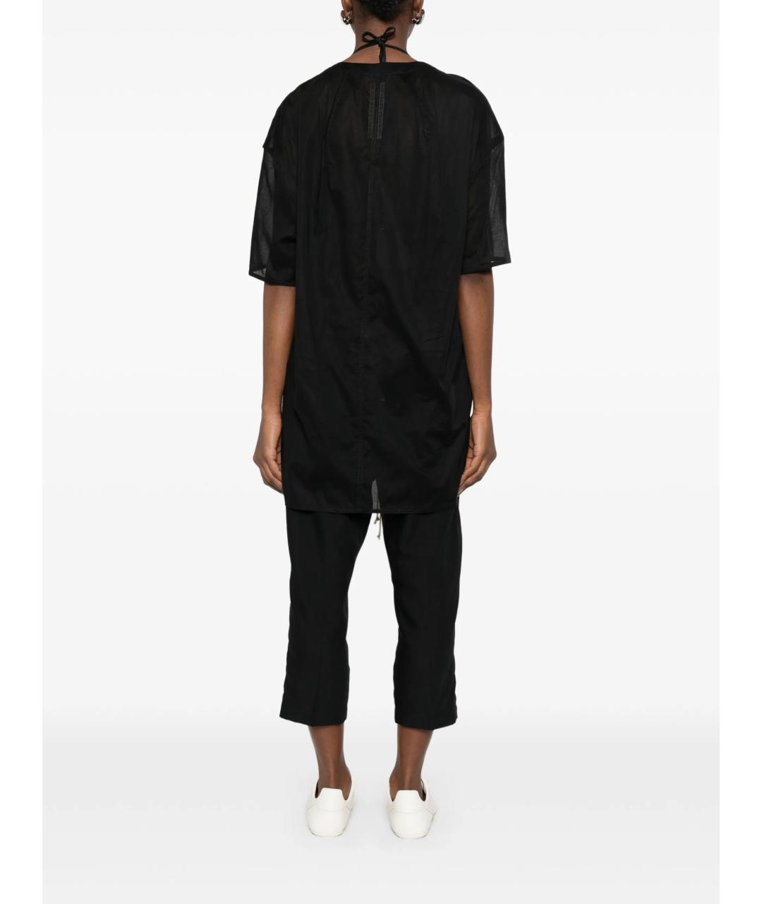 RICK OWENS Черная хлопковая футболка, фото 4