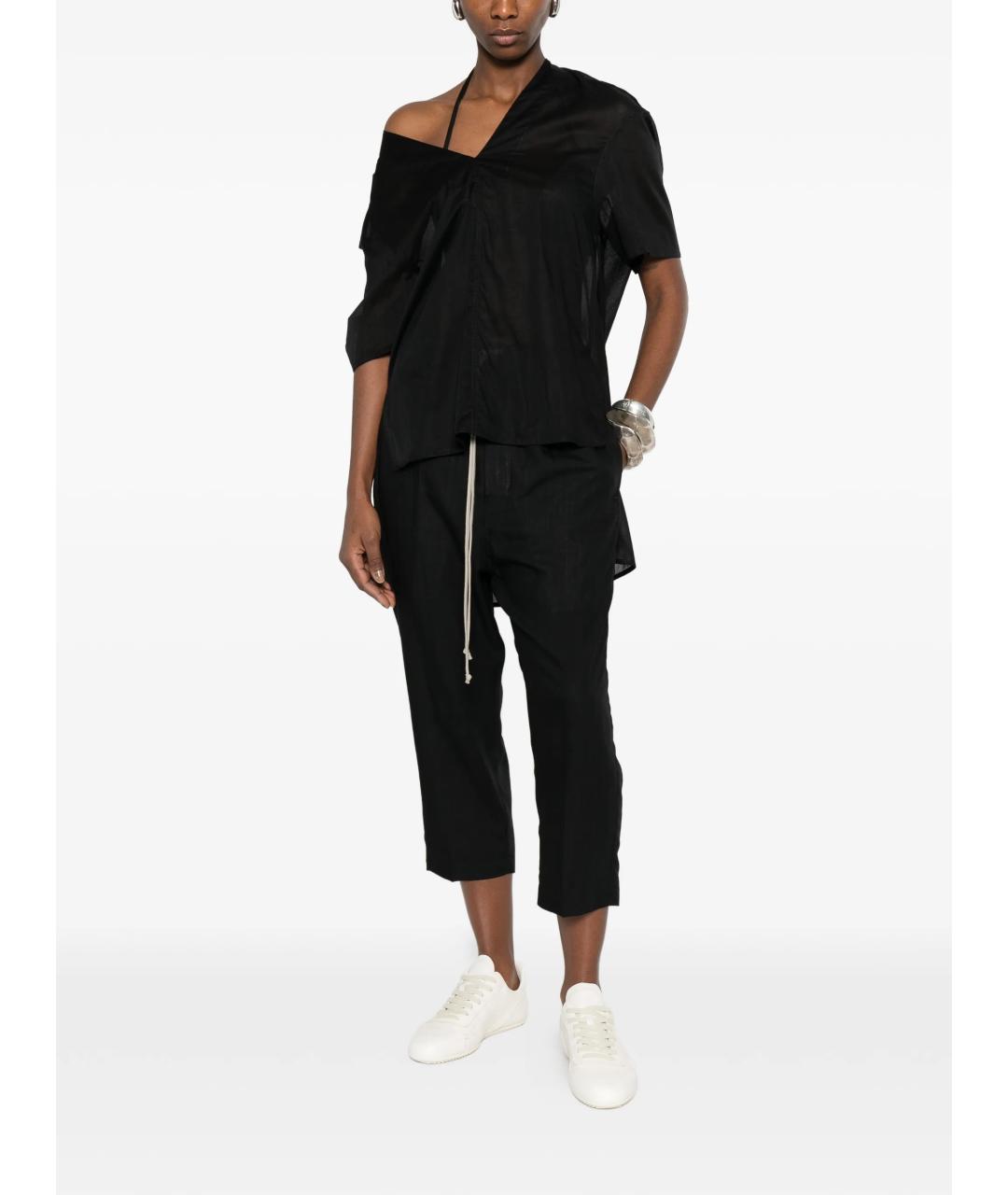 RICK OWENS Черная хлопковая футболка, фото 2