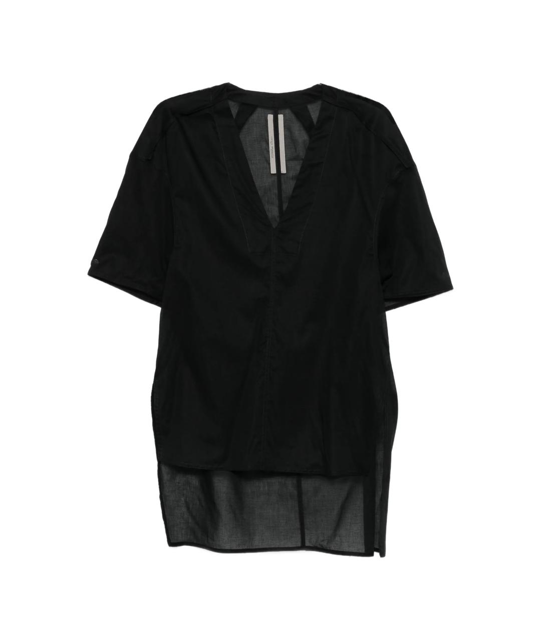 RICK OWENS Черная хлопковая футболка, фото 1