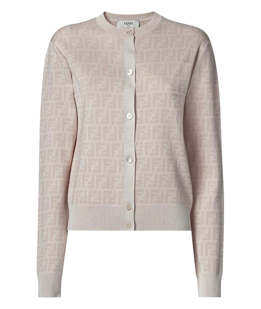 FENDI Розовый шерстяной кардиган, фото 1