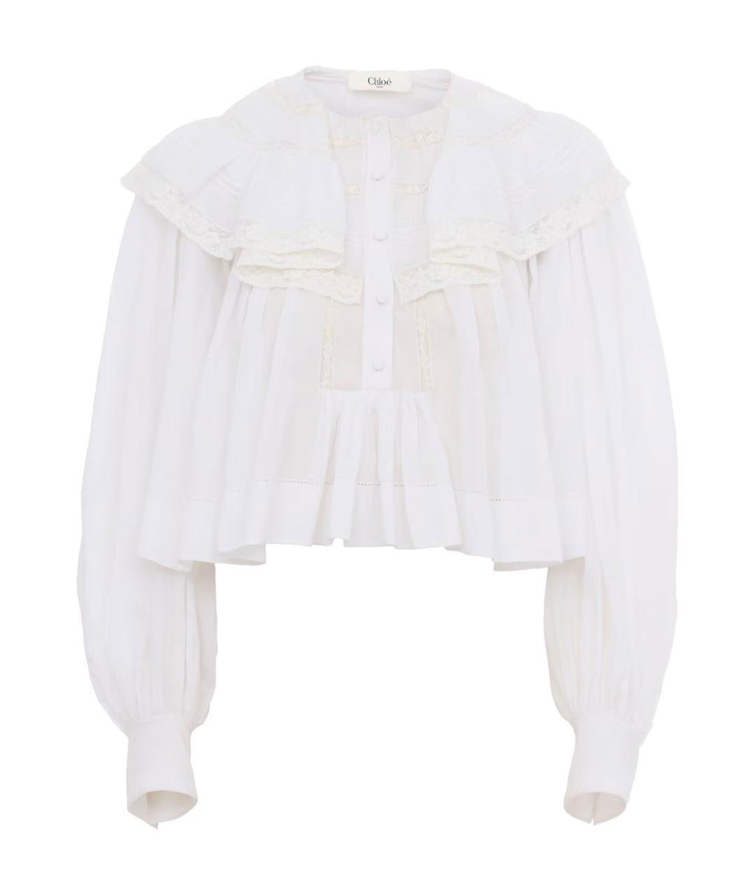 CHLOE Белая хлопковая блузы, фото 1