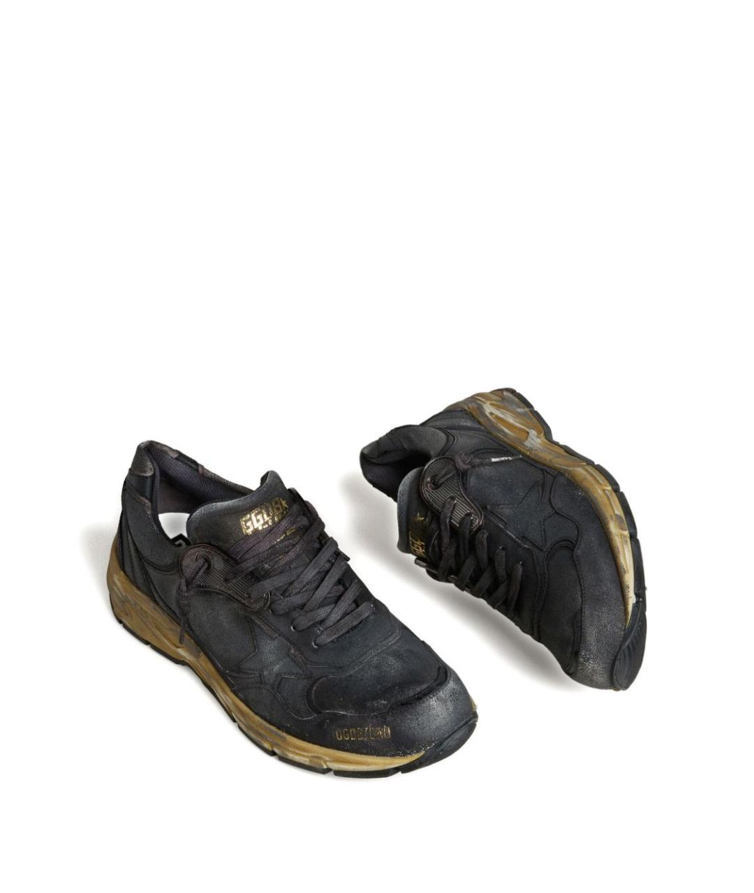 GOLDEN GOOSE Черные кожаные низкие кроссовки / кеды, фото 4