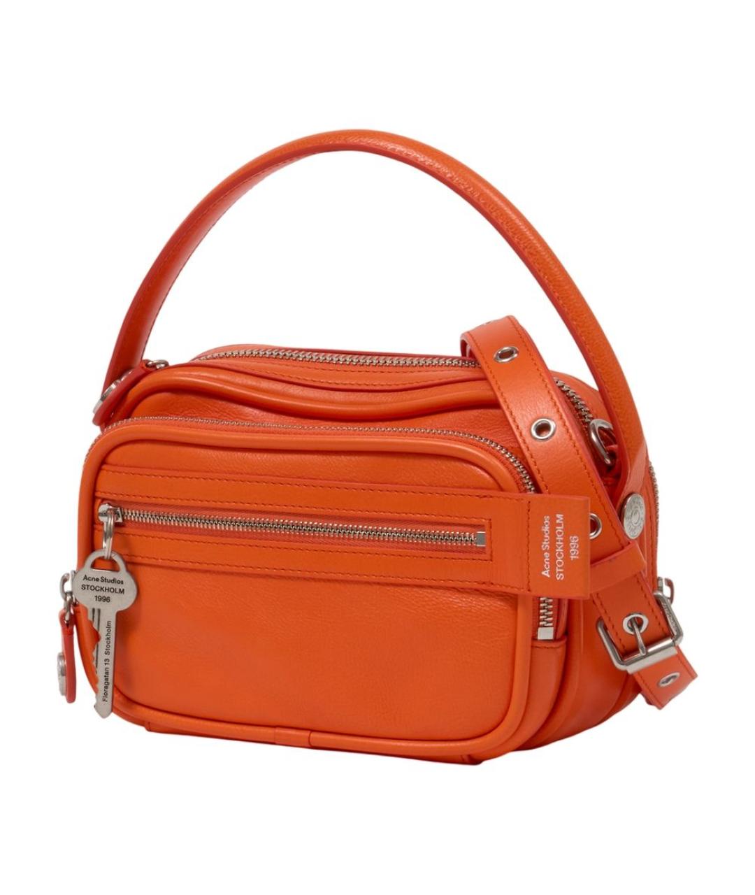 ACNE STUDIOS Оранжевая кожаная сумка через плечо, фото 2