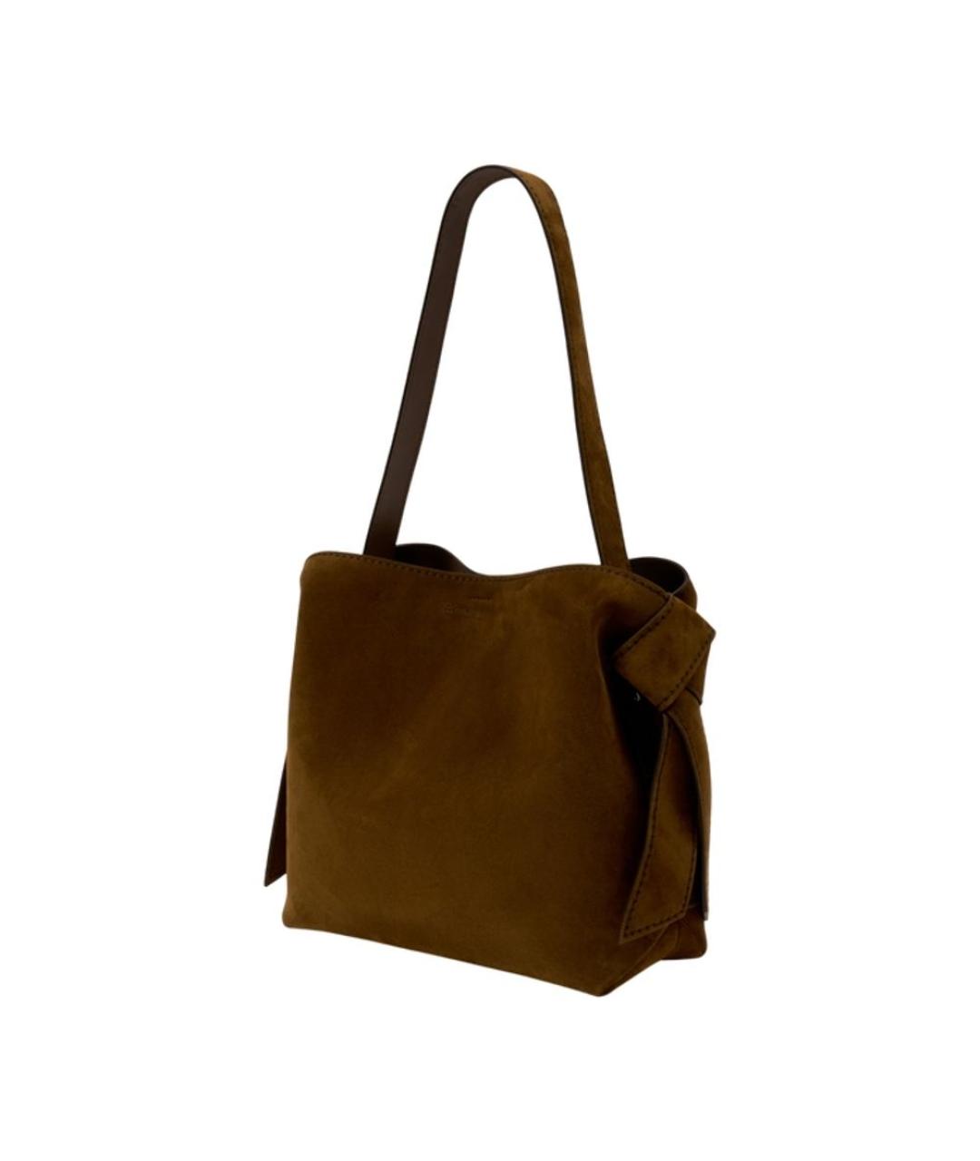 ACNE STUDIOS Коричневая замшевая сумка тоут, фото 2