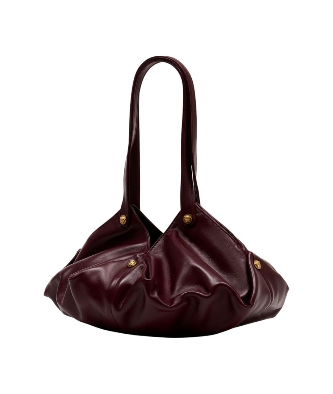 VERSACE Бордовая кожаная сумка через плечо, фото 2