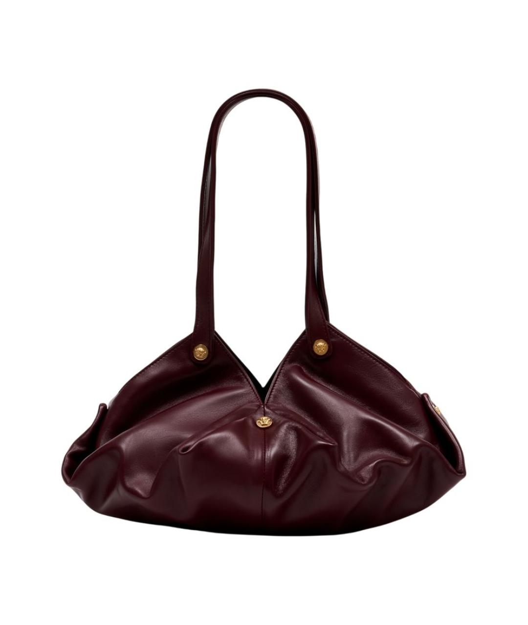 VERSACE Бордовая кожаная сумка через плечо, фото 1