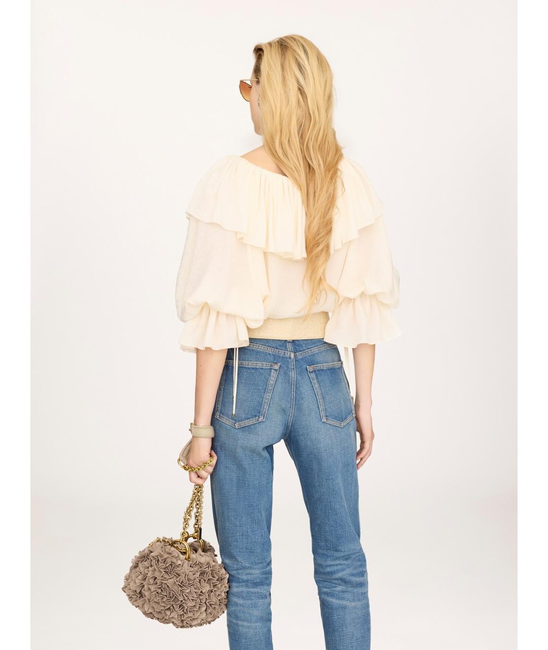 CHLOE Бежевая шелковая блузы, фото 5