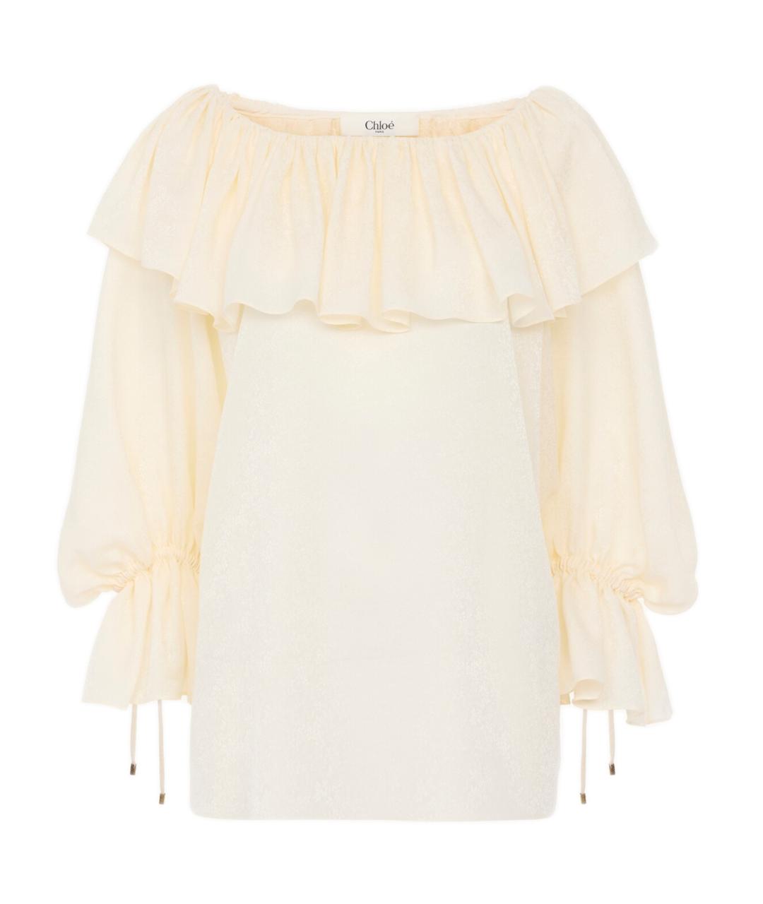 CHLOE Бежевая шелковая блузы, фото 1