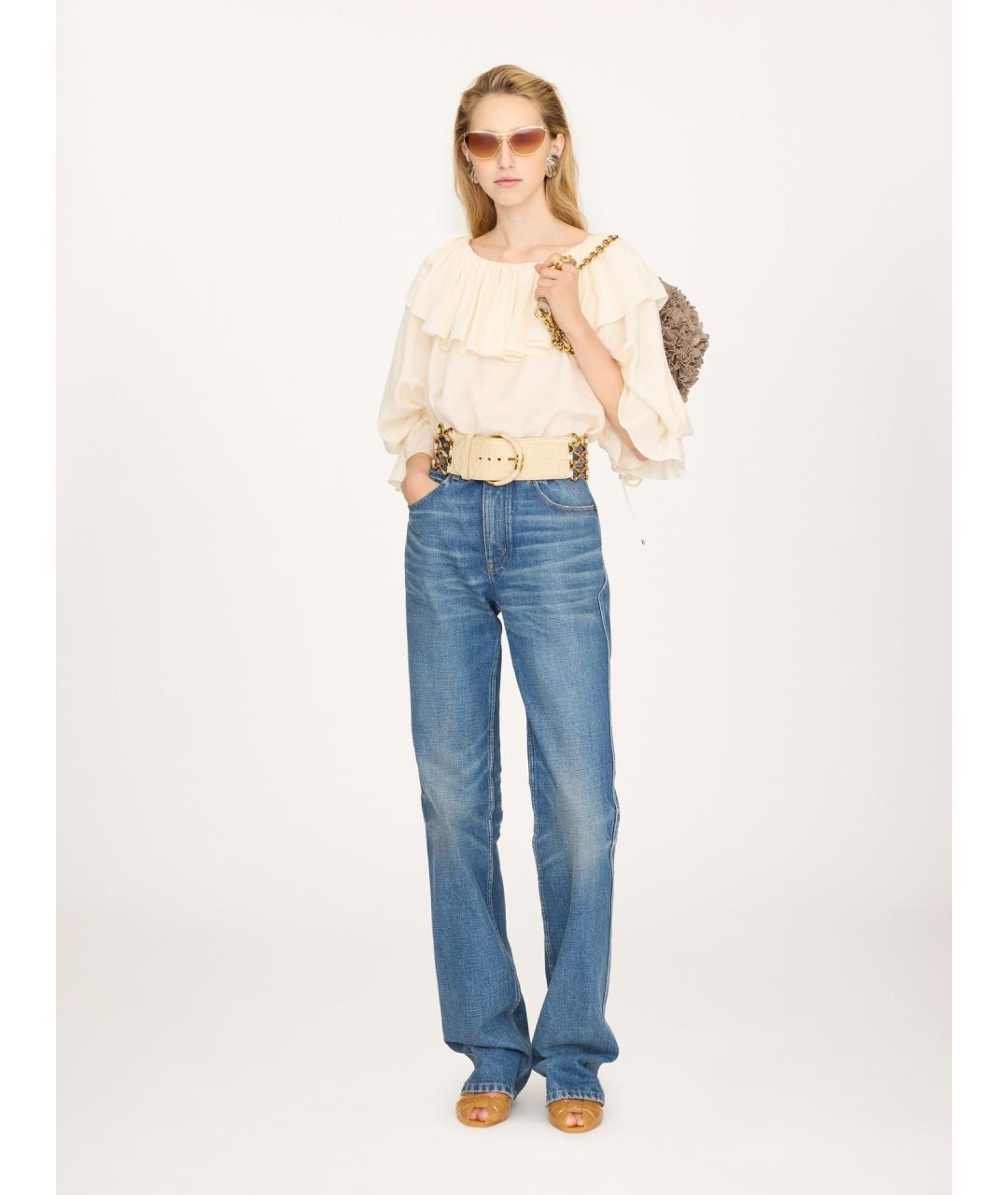 CHLOE Бежевая шелковая блузы, фото 2