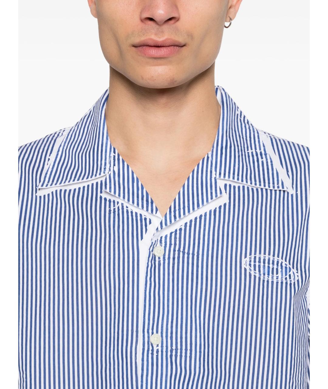 DIESEL Синяя хлопковая кэжуал рубашка, фото 4