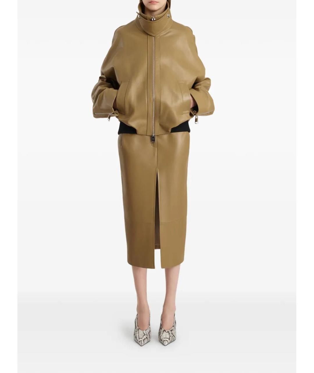 KHAITE Коричневая кожаная куртка, фото 2