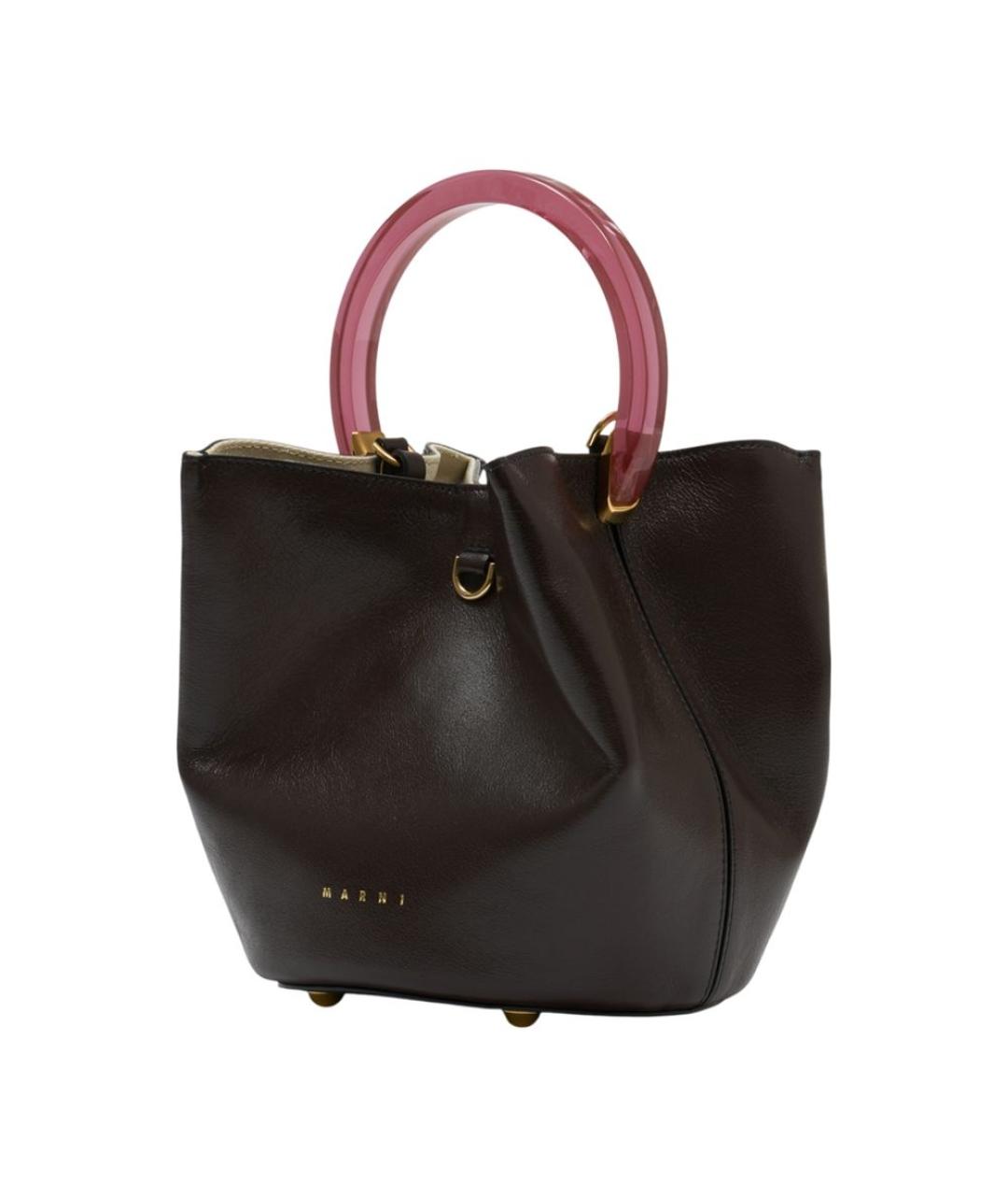 MARNI Коричневая кожаная сумка тоут, фото 2