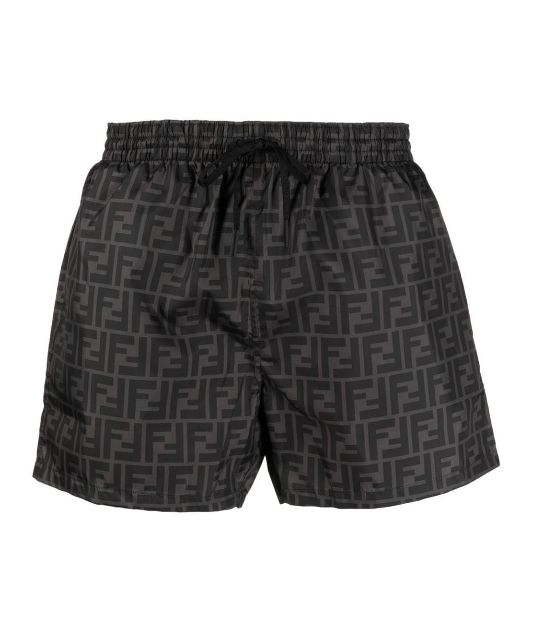 FENDI Черные полиэстеровые плавки, фото 1