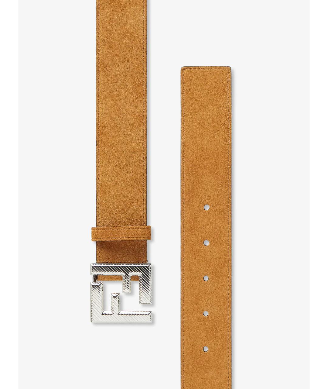 FENDI Бежевый кожаный ремень, фото 2