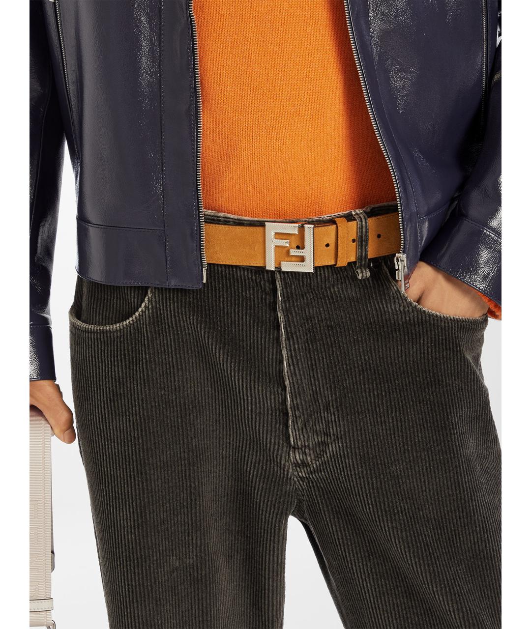 FENDI Бежевый кожаный ремень, фото 3