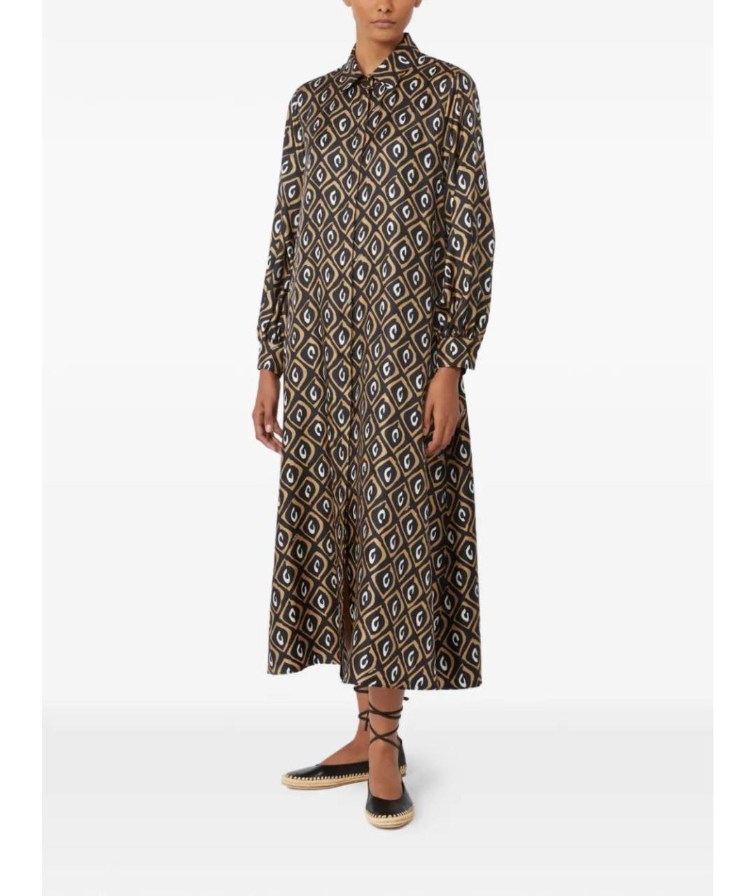 MAX MARA Черное шелковое повседневное платье, фото 2