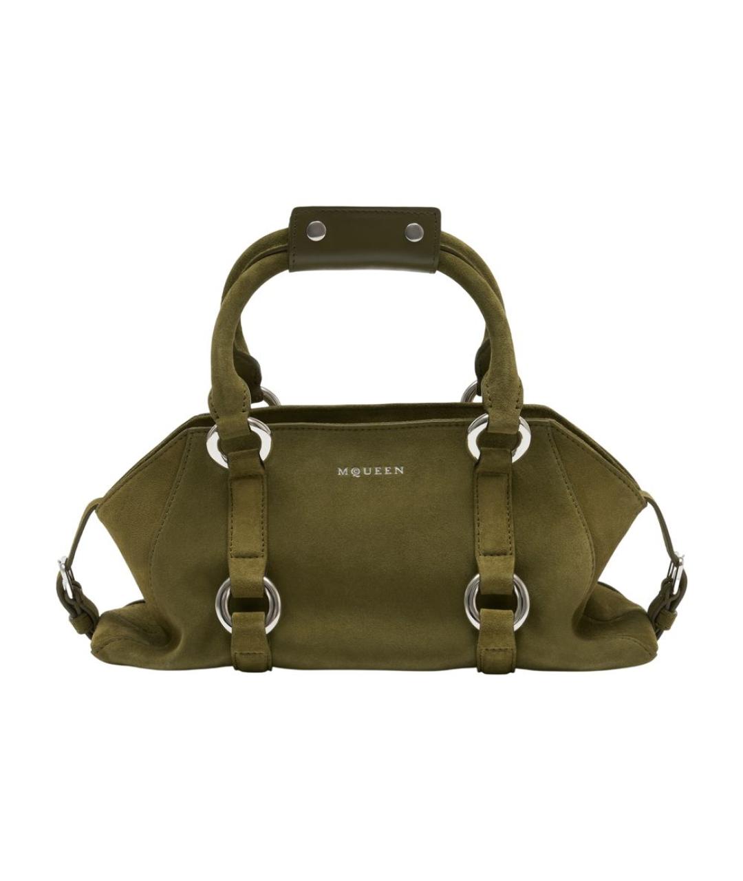 ALEXANDER MCQUEEN Зеленая замшевая сумка через плечо, фото 1