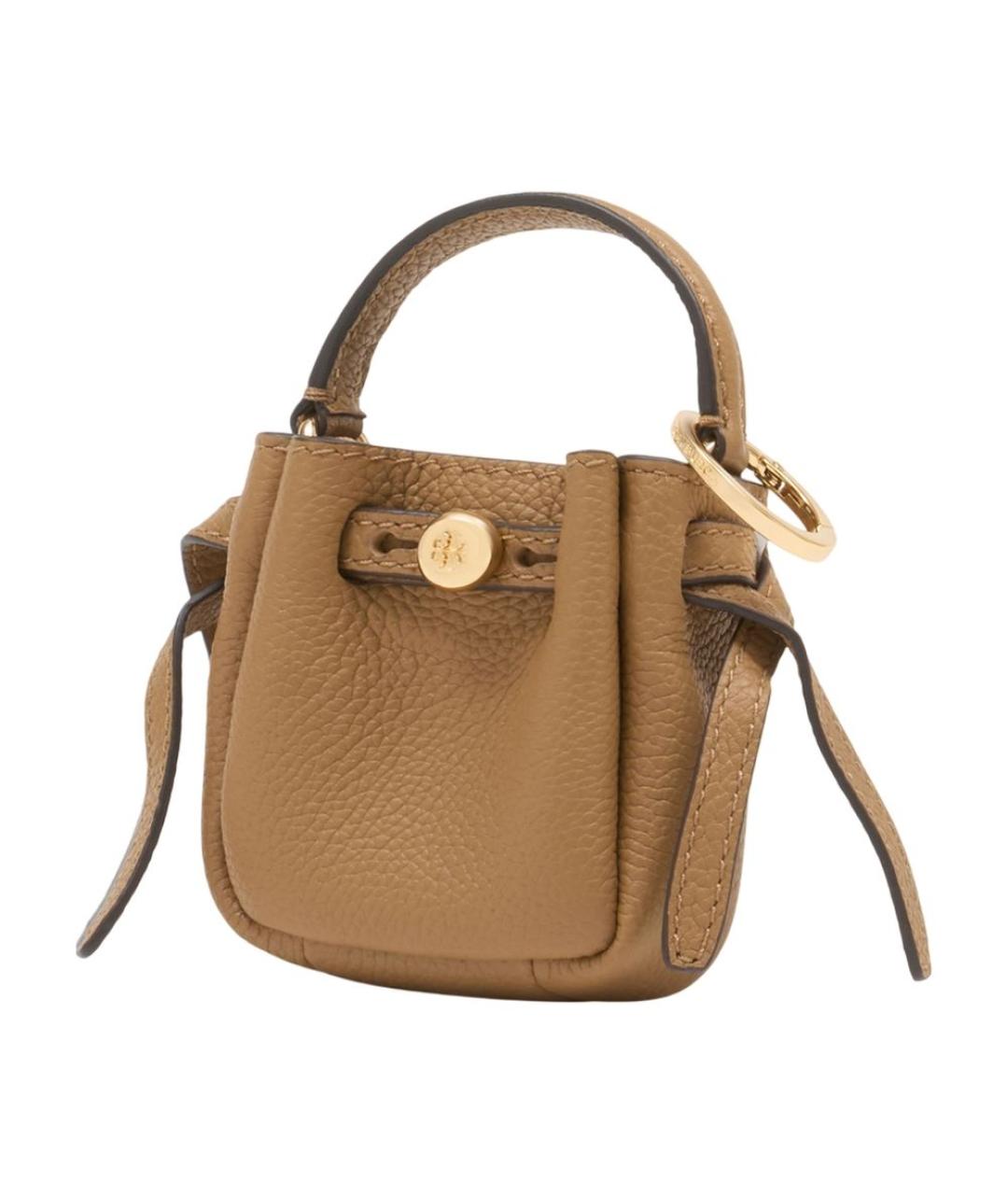 TORY BURCH Бежевая кожаная сумка с короткими ручками, фото 2